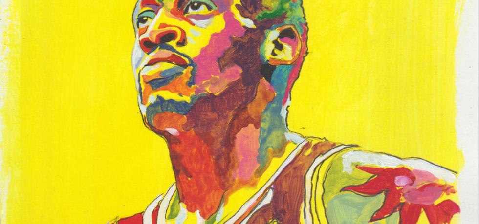 Illustration of Dennis Rodman by Polina Kalentsits for Attaboy